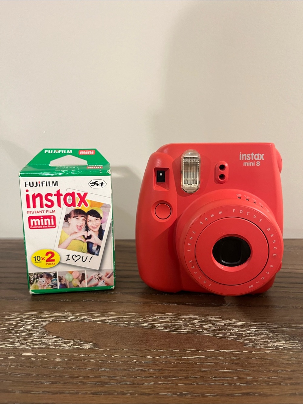 Fujifilm Instax Mini 8 Instant Camera - Bright Red W Film